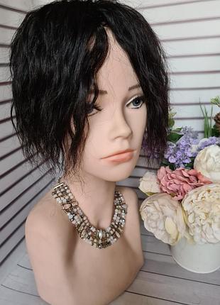 Накладка топпер макушка челка полупарик 100% натуральный волос.