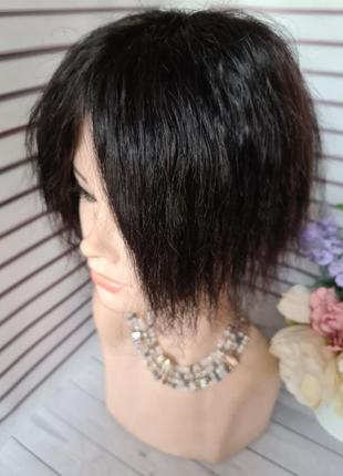 Накладка топпер макушка челка полупарик 100% натуральный волос.