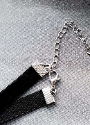 Чокер на шию кольє чорний стильний модний новий трендовий 🖤 з кулоном4 фото