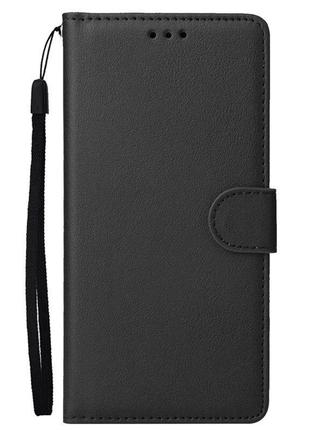 Чехол книжка для xiaomi redmi note 8 pro черный магнит ремешок