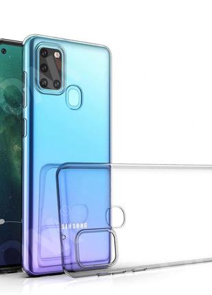 Тонкий силиконовый чехол для samsung galaxy m21 прозрачный