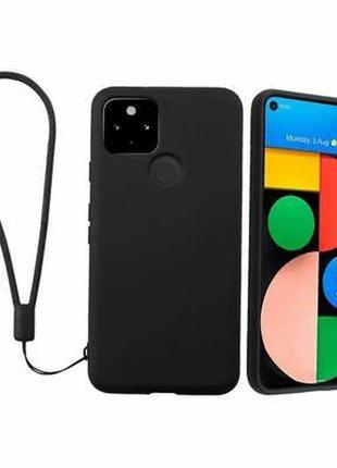Силіконовий чохол для google pixel 5 чорний мікрофібра soft touch
