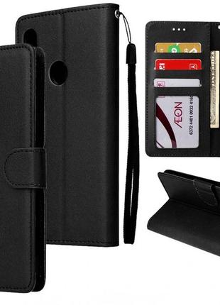 Чехол книжка для xiaomi redmi note 7 черный магнит ремешок