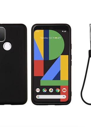 Силіконовий чохол для google pixel 5a 5g чорний мікрофібра soft touch