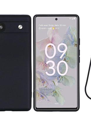 Силіконовий чохол для google pixel 6a чорний мікрофібра soft touch