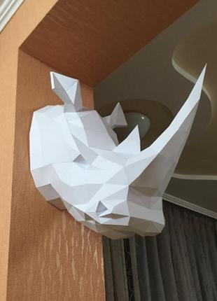 Paperkhan конструктор з картону 3d фігура носорог паперкрафт papercraft подарунковий набір для творчості іграшка сувенір4 фото