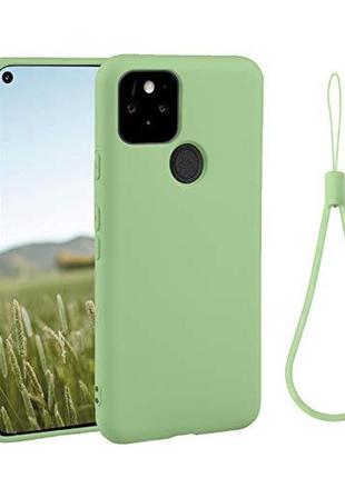 Силіконовий чохол для google pixel 5 зелений мікрофібра soft touch