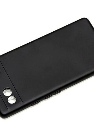 Силіконовий чохол для google pixel 6a чорний мікрофібра soft touch