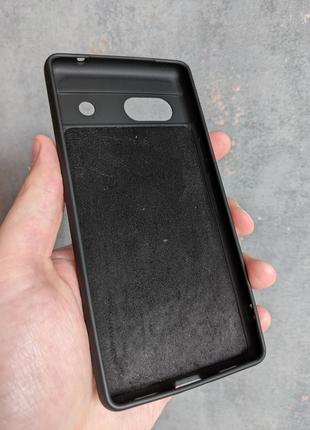 Силіконовий чохол для google pixel 7a чорний мікрофібра soft touch