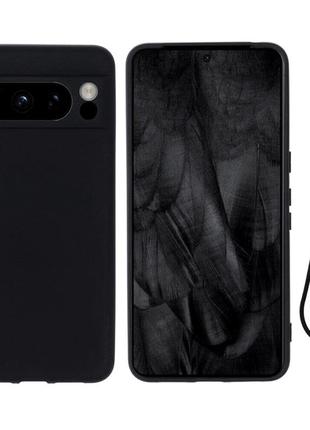 Силіконовий чохол для google pixel 7 pro чорний мікрофібра soft touch