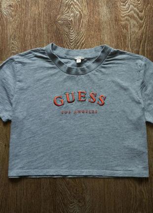 Серый женский топ футболка свитшот худи guess размер s-m