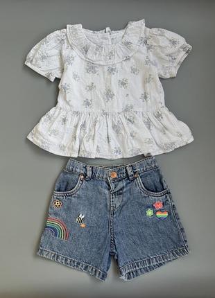 Джинсові шортики та блуза