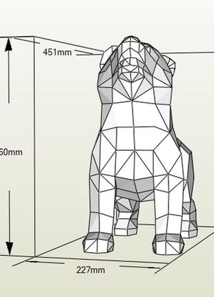 Paperkhan конструктор з картону 3d фігура собака пес паперкрафт papercraft подарунковий набір для творчості іграшка сувенір5 фото