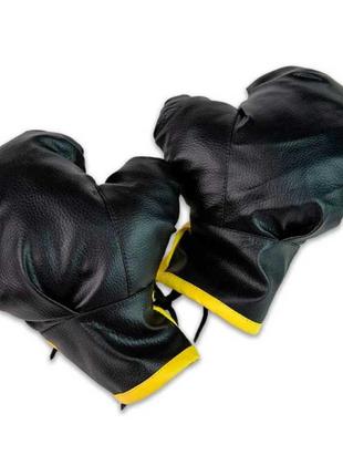 Боксерські рукавички new strateg жовто-чорні (2079)2 фото
