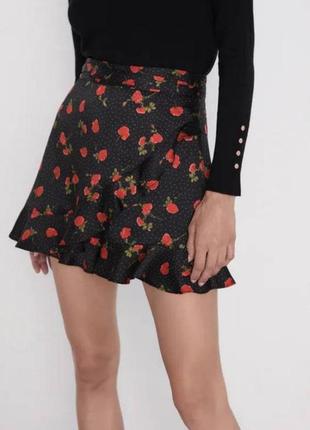 Zara шорты юбка сатин 8