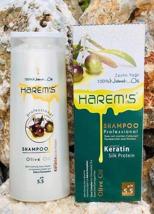 Відновлюючий шампунь з оливковою олією harems 375 ml
