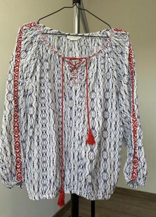 Блузка з рукавами в стилі вишиванки hm m 38