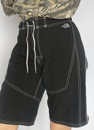 Спортивные шорты дорогие черные с контрастными швами унисекс tnf the north face