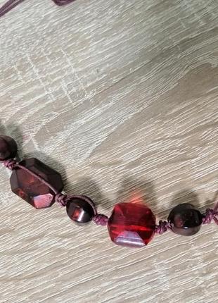 Бусы эпоксидная смола с кулоном 62 см3 фото