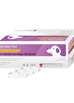 Экспресс-тест asan easy test чума собак сdv-ag distemper, корея