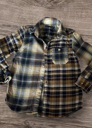Рубашка детская в клетку 6/116 next замеры на фото