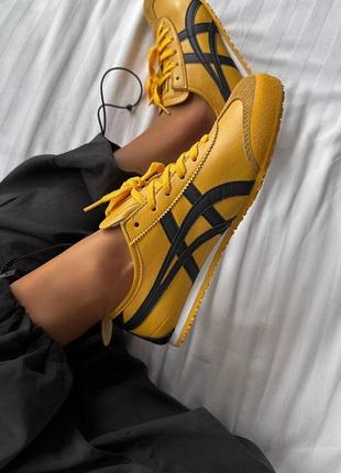 Кожаные кроссовки asics onitsuka tiger mexico 66 yellow4 фото