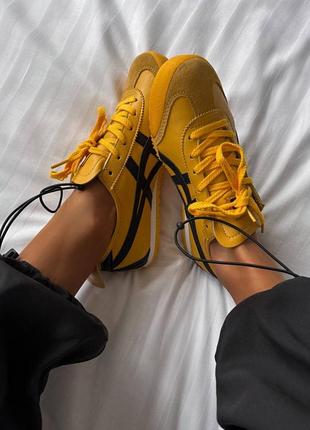 Кожаные кроссовки asics onitsuka tiger mexico 66 yellow6 фото