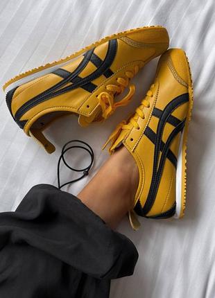 Кожаные кроссовки asics onitsuka tiger mexico 66 yellow5 фото