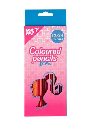 Набір кольорових олівців yes barbie 290747 24 кольори
