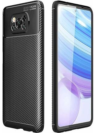 Чохол fiji ultimate carbon для poco x3 pro противоударный бампер чорний