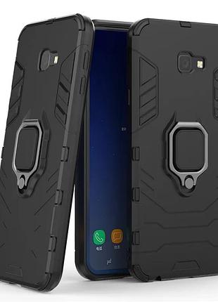Чехол fiji ring для samsung j415 (j4 plus 2018) бронированный бампер с кольцом подставкой черный