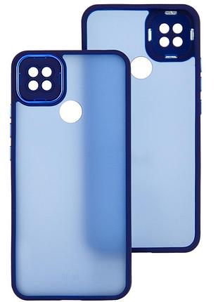 Чехол fiji lens для xiaomi redmi 9c бампер матовый с защитой блока камер blue