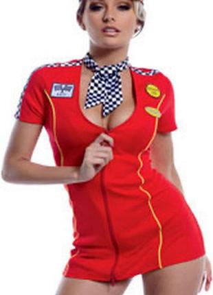 Гонщиця костюм ралі гонщиці сукня червона на блискавці формула 1 ann summers