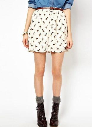 Крутая юбка с гусями