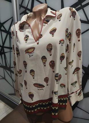Легкая блуза, рубашка zara с воздцшными шарами 44-46