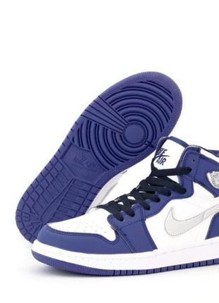 Женские кроссовки nike air jordan 1 mid blue white 36-37-38