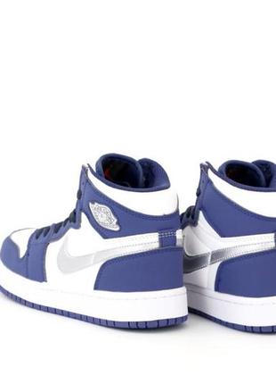 Женские кроссовки nike air jordan 1 mid blue white 36-37-384 фото