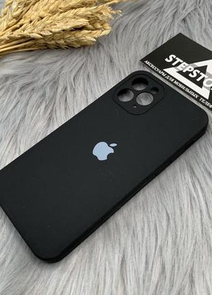 Чехол квадратный silicone case для iphone 11 pro max 6.5 full camera с микрофиброй закрытым низом камерой 3