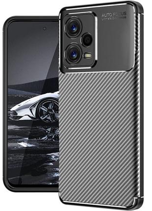 Чехол fiji ultimate carbon для xiaomi redmi note 12 pro 5g противоударный бампер черный