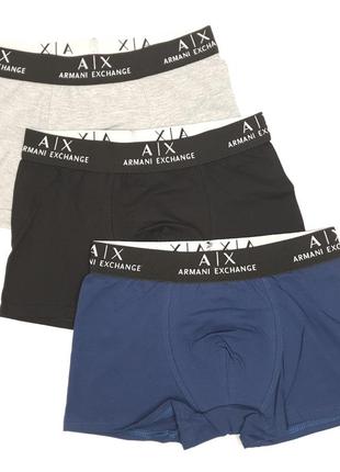 Білизна нижня комплект трусів 3шт armani exchange. чоловічі труси боксери з бавовни армані ексчендж набір трусів8 фото