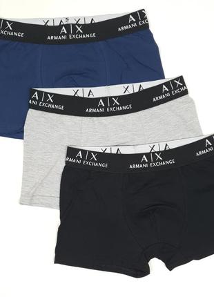 Білизна нижня комплект трусів 3шт armani exchange. чоловічі труси боксери з бавовни армані ексчендж набір трусів10 фото