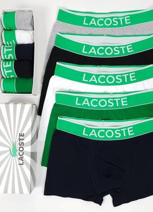 Набор трусов для мужчин 5 шт lacoste. мужские трусы боксеры лакосте. набор нижнего белья мужского бренд4 фото