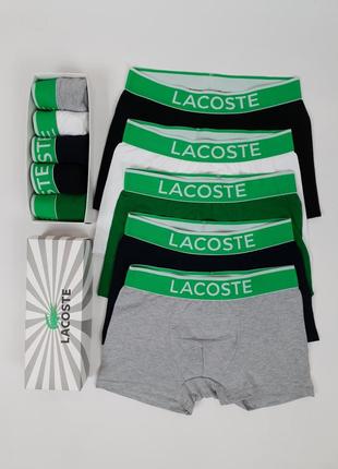 Набор трусов для мужчин 5 шт lacoste. мужские трусы боксеры лакосте. набор нижнего белья мужского бренд7 фото