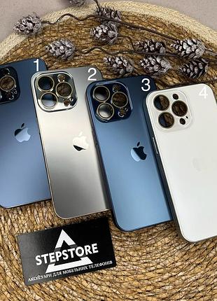 Чехол для iphone 13 pro стеклянный acrylics titanium case с линзами на камеру матовый