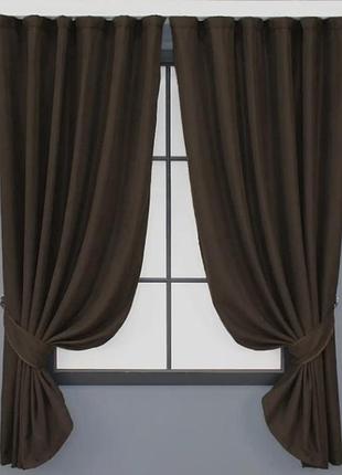 Комплект штор мікровелюр (2 шт. 130х170см) sparta. колір венге