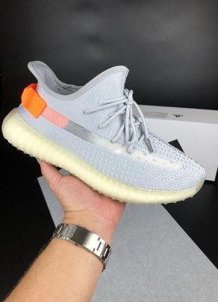 Р.43, 44  кросівки steely yeezy boost 350 сіро-оранжеві ks 12326
