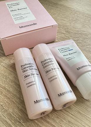 Набір мініатюр ефективної серії з керамідами mamonde probiotics ceramide kit 3pcs