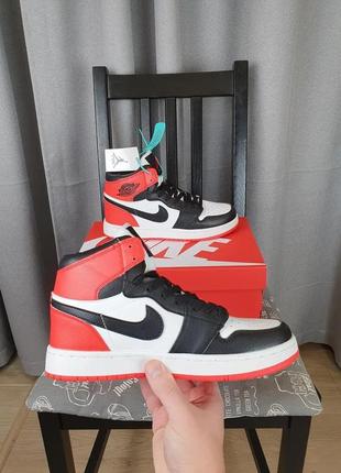 Кроссовки репл. унисекс черные с красным nike air jordan 1 retro. найк аир джордан 1 ретро обувь мужская и5 фото