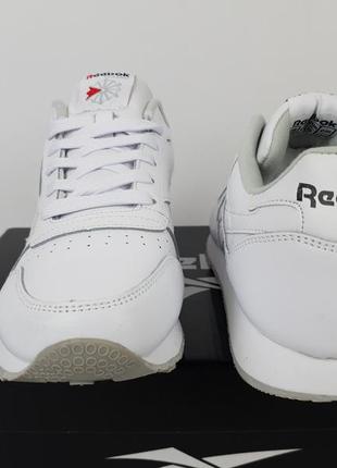 Кроссовки репл. мужские весна лето белые reebok classic leather. женские кроссовки репл. белые рибок классик9 фото