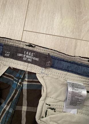 Чоловічі шорти карго h&m котонові у клітинку 32 розмір 2